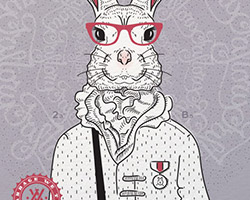 Постер Bucks Bunny gray violet А2