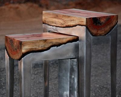 Дерево и металл в дизайнерской мебели ручной работы