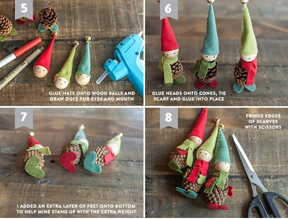 Трио гномов: новогодний декор из шишек, сделанный своими руками