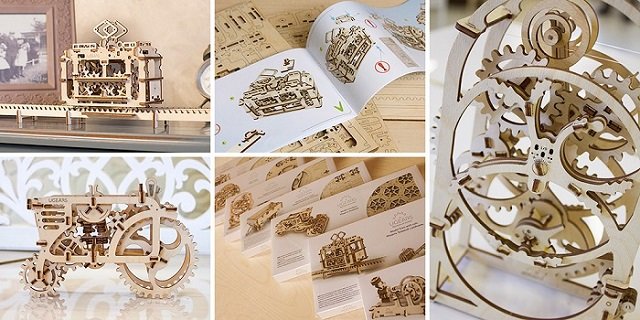 Механические игрушки из натурального дерева