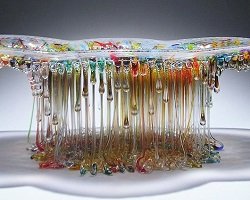 Стеклянные столы-медузы by Daniela Forti