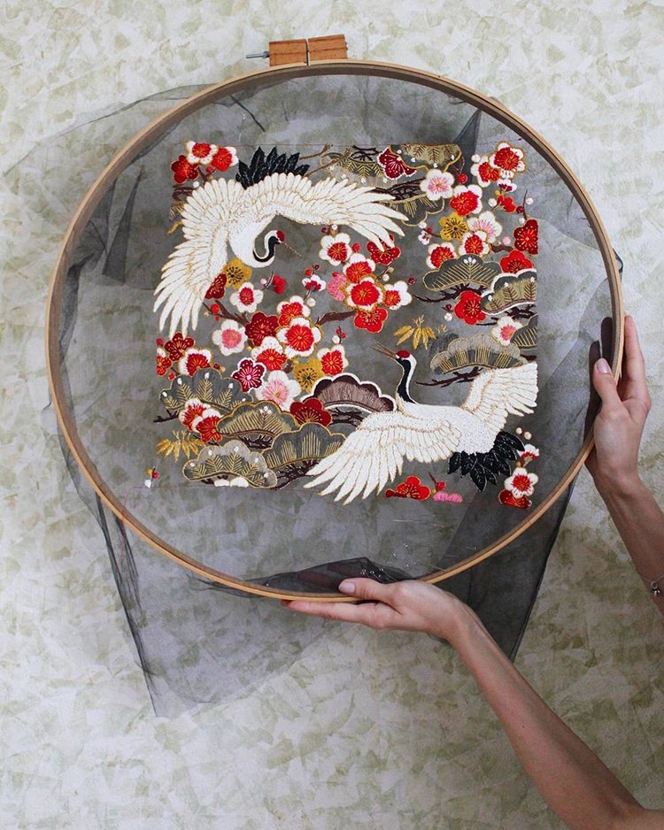 Handmade вышивка на тюле by Krista Decor