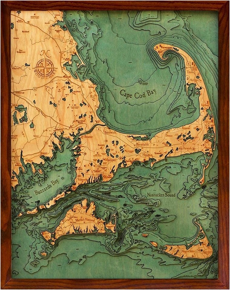 Объемные карты из натурального дерева by WoodChart