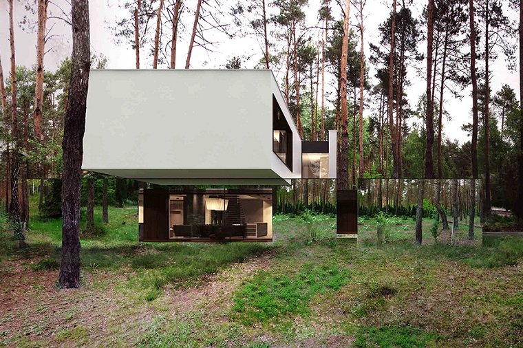 Izabelin House - дом с оптической иллюзией растворения в лесу