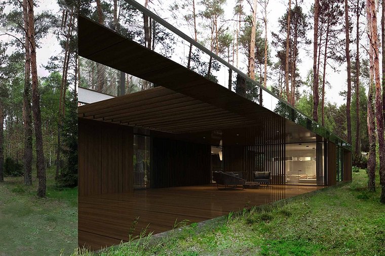 Izabelin House - дом с оптической иллюзией растворения в лесу
