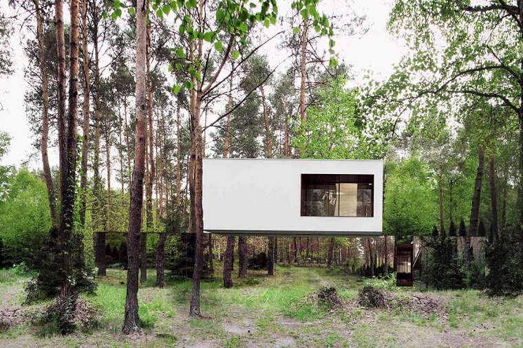 Izabelin House - дом с оптической иллюзией растворения в лесу