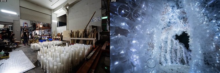 Кристальная пещера из 18 тыс. пластиковых стаканчиков