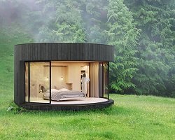 Стильные домики округлой формы для отдыха на природе