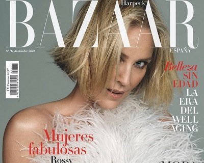 Прекрасная Шерон Стоун на обложке Harpers Bazaar