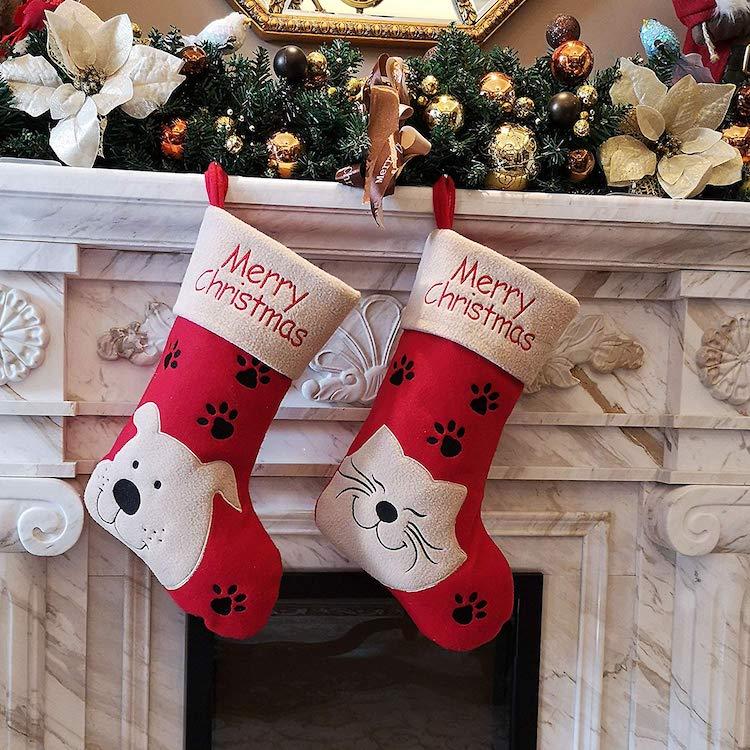 Новогодний носок для подарка, украшение, декор для дома и елки, рождественский мешочек для подарков