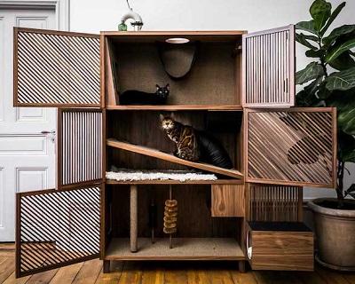 Handmade «квартира» для котов – трёхуровневый рай домашних любимцев