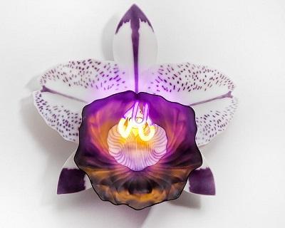 Стеклянные handmade светильники в форме орхидей