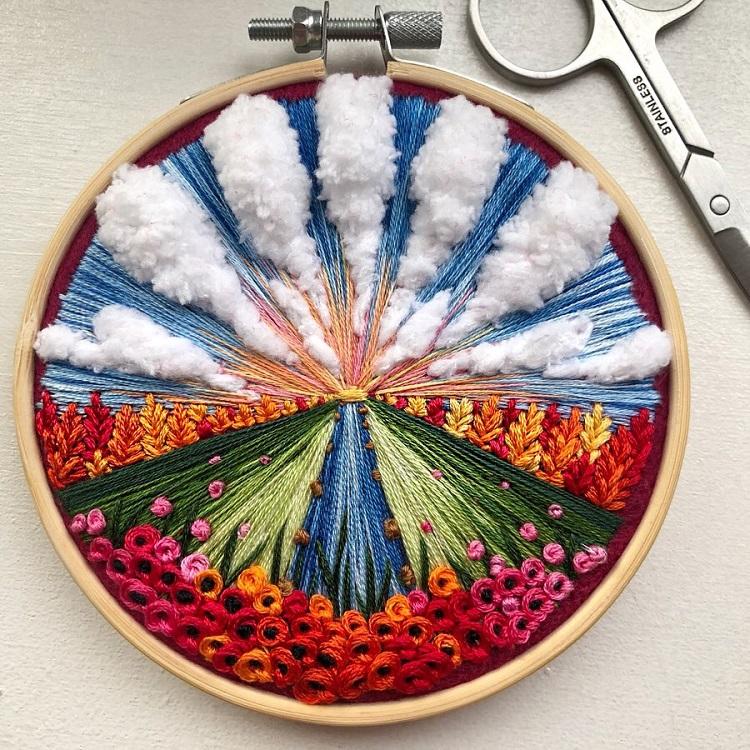 Удивительные пейзажи на вышитых картинах ручной работы by Sew Beautiful