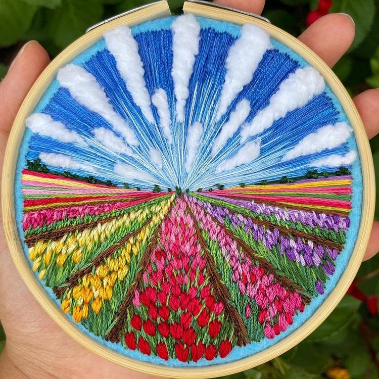 Удивительные пейзажи на вышитых картинах ручной работы by Sew Beautiful