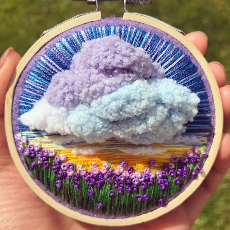 Удивительные пейзажи на вышитых картинах ручной работы by Sew Beautiful