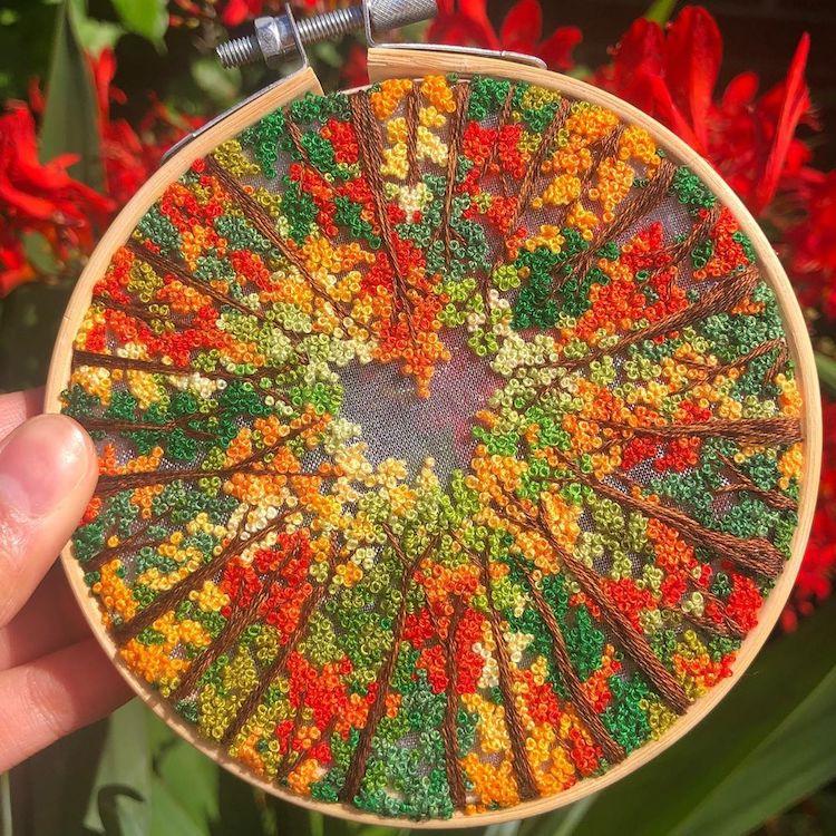 Удивительные пейзажи на вышитых картинах ручной работы by Sew Beautiful