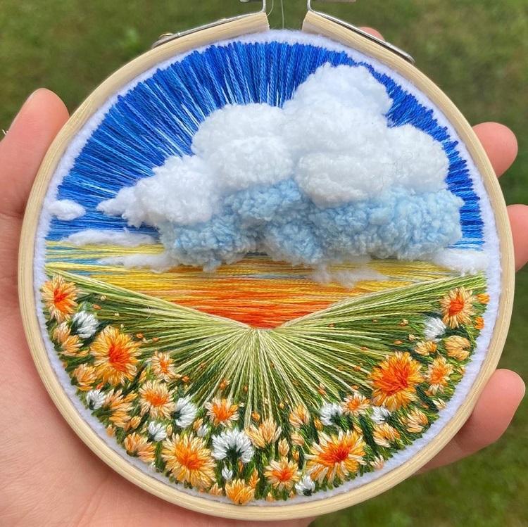 Удивительные пейзажи на вышитых картинах ручной работы by Sew Beautiful