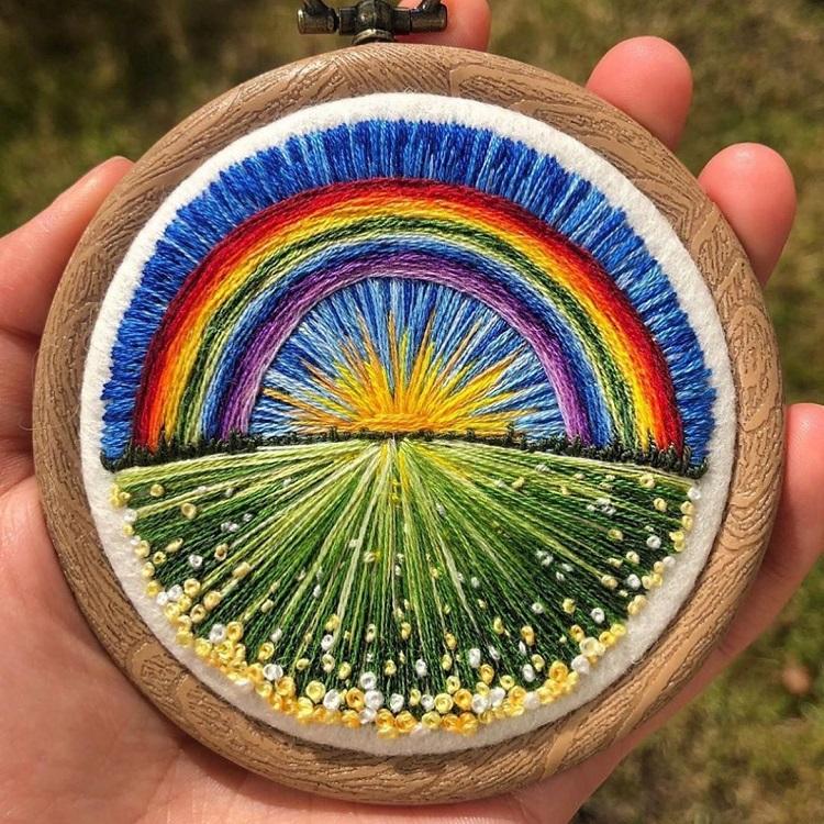 Удивительные пейзажи на вышитых картинах ручной работы by Sew Beautiful
