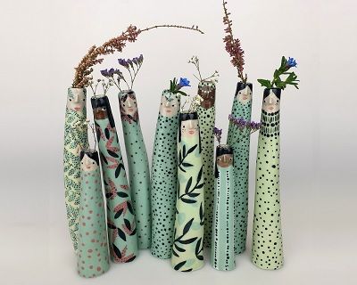 Причудливые керамические вазы ручной работы by Sandra Apperloo