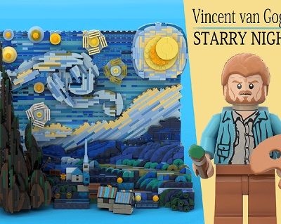 Знаменитая «Звёздная ночь» Ван Гога в 3D LEGO варианте