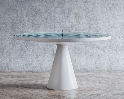 Дизайнерский стол с застывшими волнами by Mousarris Studio