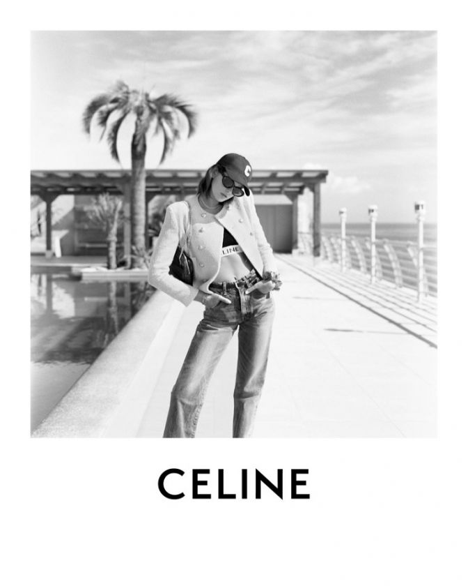 Кэжуал стиль Кайи Гербер в модной одежде от Celine