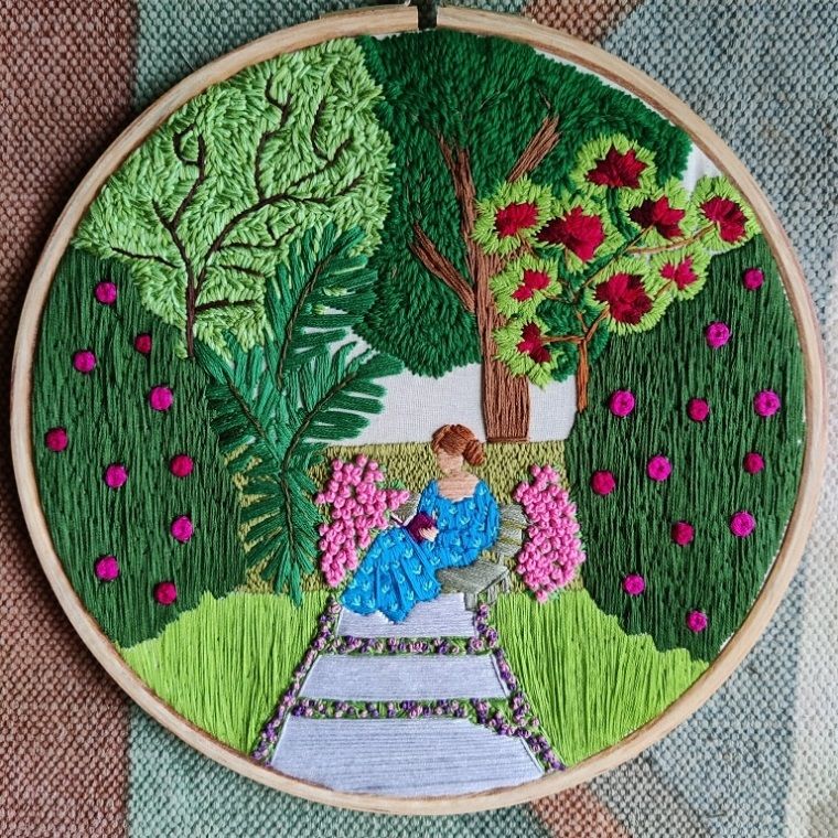 Милые домашние зарисовки в handmade вышивке by Anuradha Bhaumick
