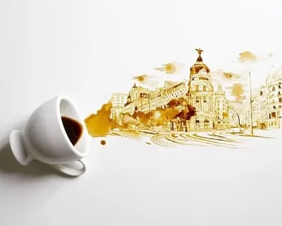 Оригинальные картины из пролитого кофе by Giulia Bernardelli